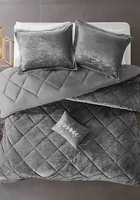 Felicia Velvet Comforter Set with Throw Pillow