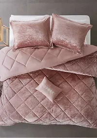 Felicia Velvet Comforter Set with Throw Pillow