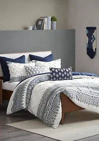 Mila Cotton Printed Comforter Set with Chenille