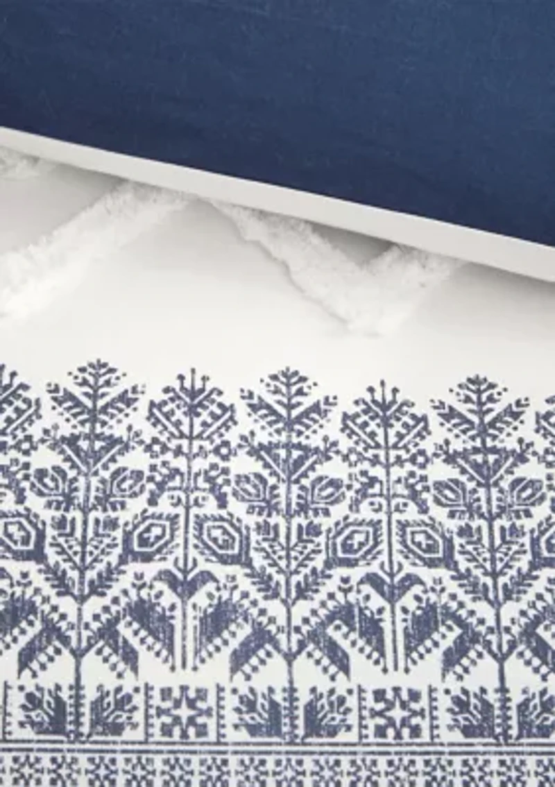 Mila Cotton Printed Comforter Set with Chenille