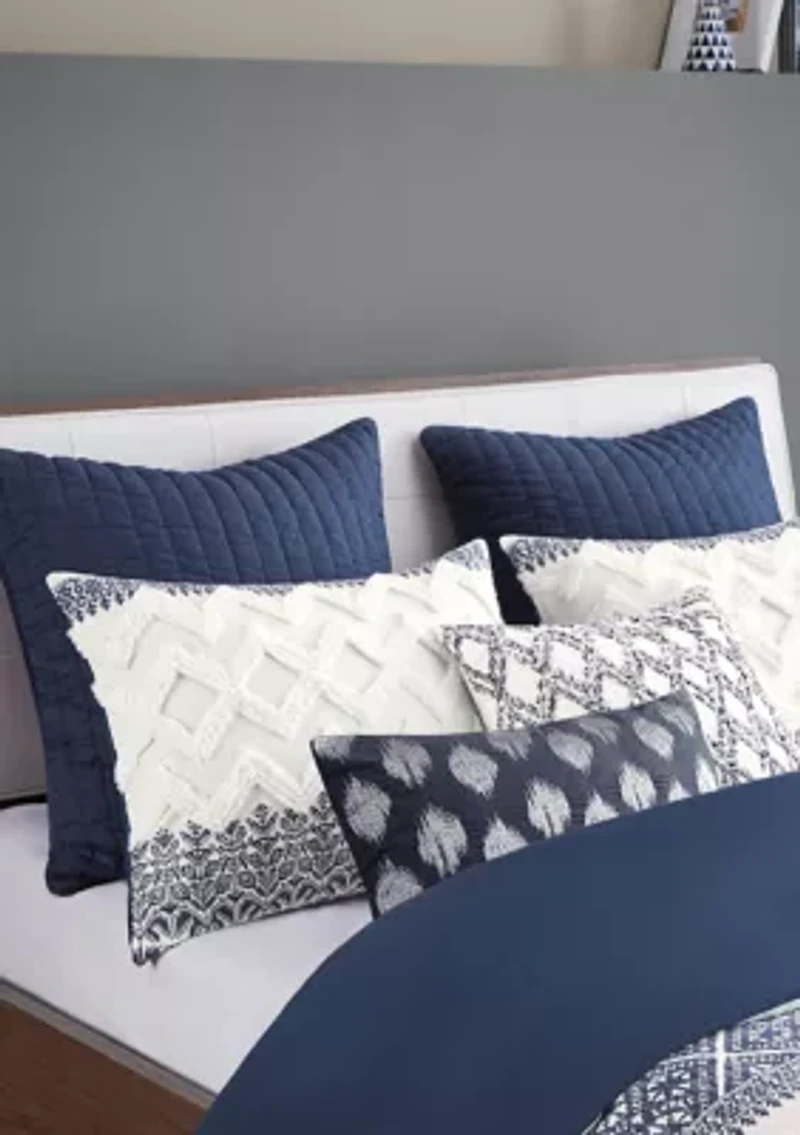 Mila Cotton Printed Comforter Set with Chenille