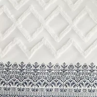 Mila 3 Piece Cotton Duvet Cover Set with Chenille Tufting