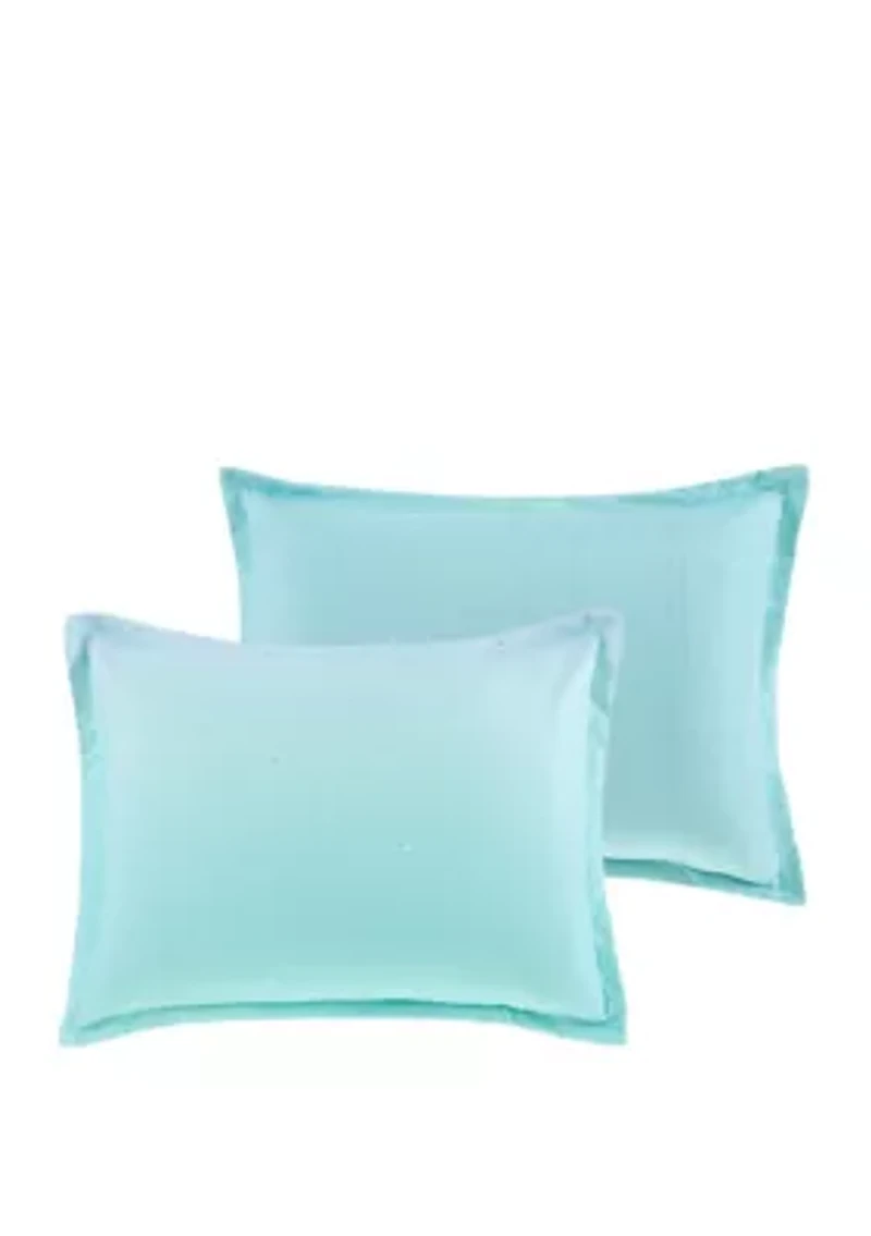 Glimmer Metallic Glitter Printed Reversible Duvet Cover Set