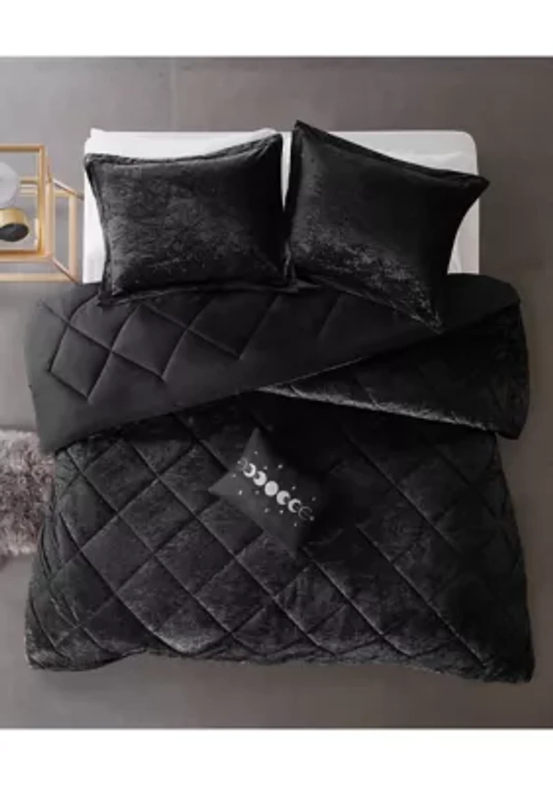 Felicia Velvet Comforter Set with Throw Pillow