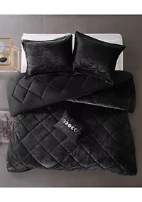 Felicia Velvet Comforter Set with Throw Pillow
