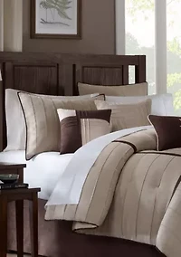 Connell Gray 7-Piece Queen Comforter Set 90-in. x