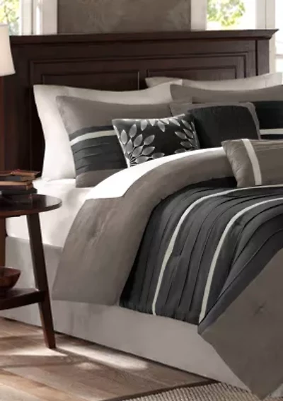Palmer Faux suede Soft 7 Piece Comforter Set