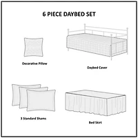 Tuscany 6 Piece Reversible Scalloped Edge Daybed Cover Set