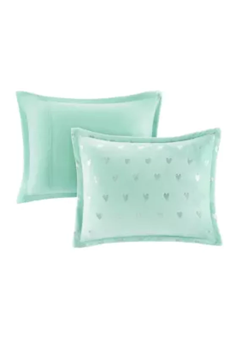 Rosalie Metallic Printed Plush Comforter Set