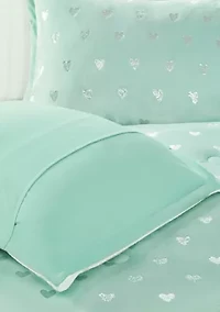 Rosalie Metallic Printed Plush Comforter Set
