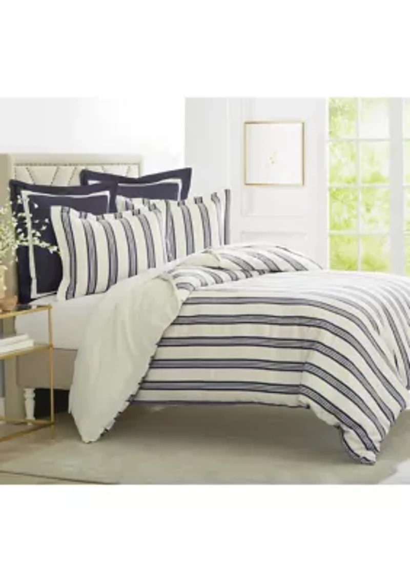 Ticking Stripe 3 Piece Comforter Set