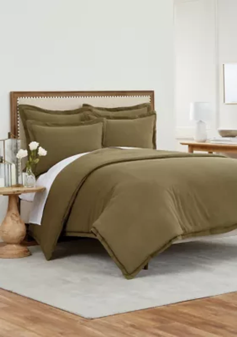 Linen Hemstitch Comforter Set