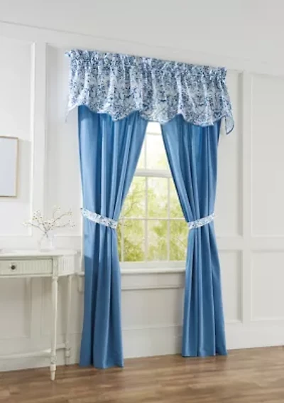 Porcelain Scroll Drapery Pair