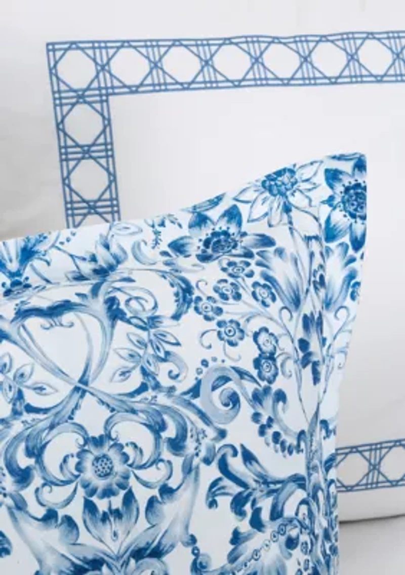 Porcelain Scroll Euro Sham