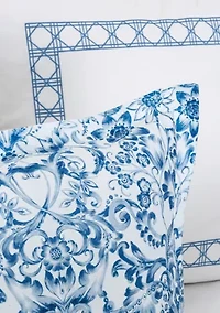Porcelain Scroll Euro Sham