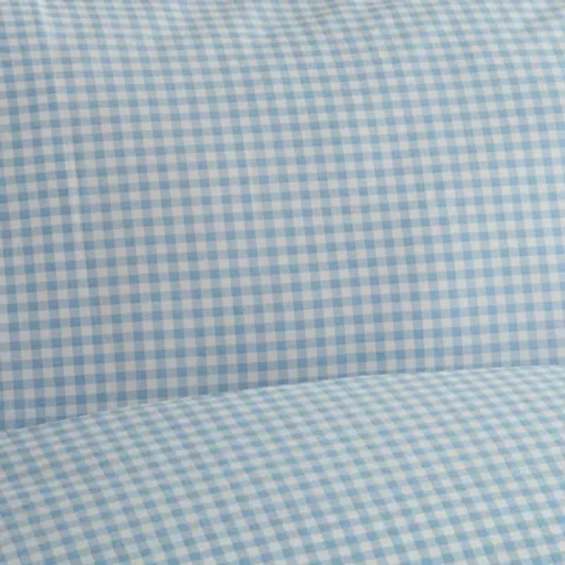 Gingham 250 Thread Count Cotton Percale Sheet Set