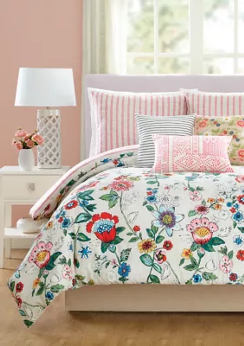 Coral Floral 2-Piece Comforter Set - Twin