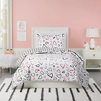 Roxy Hearts Reversible Comforter Set