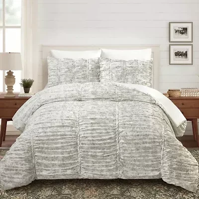Floral Toile Ruched Comforter Set