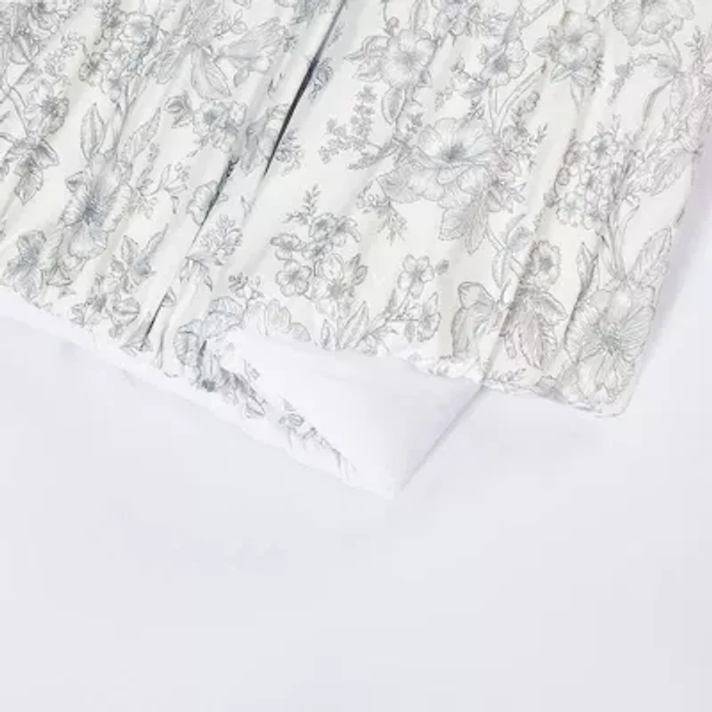 Floral Toile Ruched Comforter Set