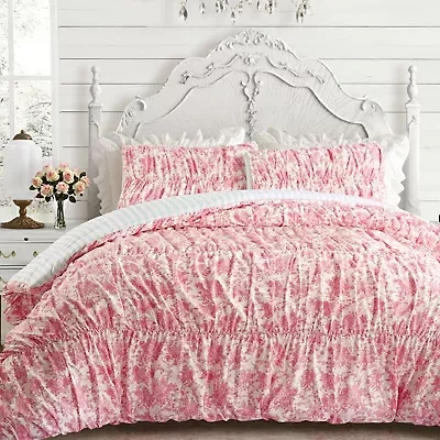 Fancy Toile Pleated Comforter Set