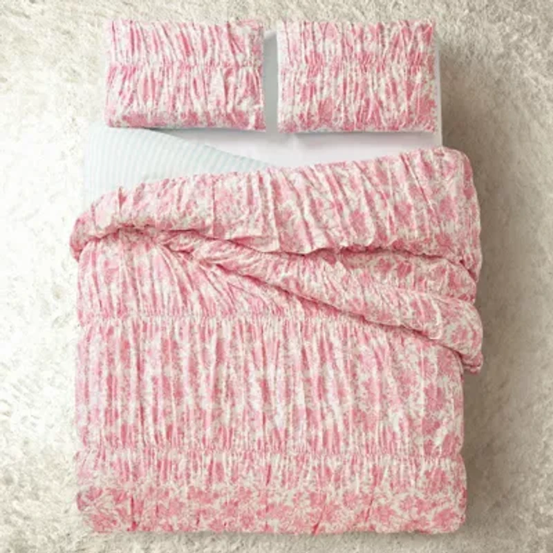Fancy Toile Pleated Comforter Set