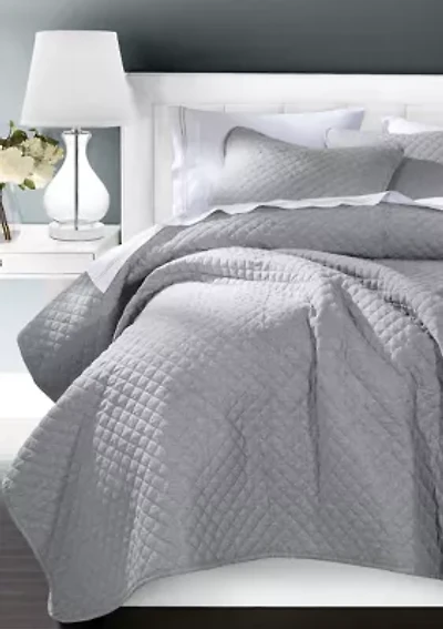 Anna Diamond Quilted Coverlet Set