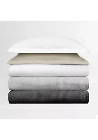 Waffle Weave Cotton Coverlet Set