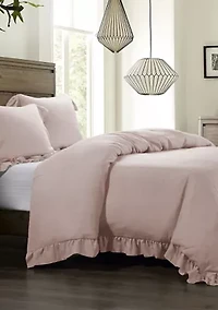 Lily Washed Linen Comforter Set, 3 Piece