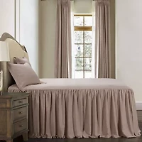 HiEnd Accents Luna Washed Linen Romantic Shabby Chic 3 Piece Bedspread Set
