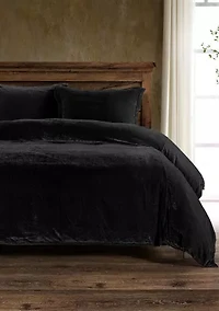HiEnd Accents Stella Faux Silk Velvet Romantic Western 3 Piece Duvet Cover Set