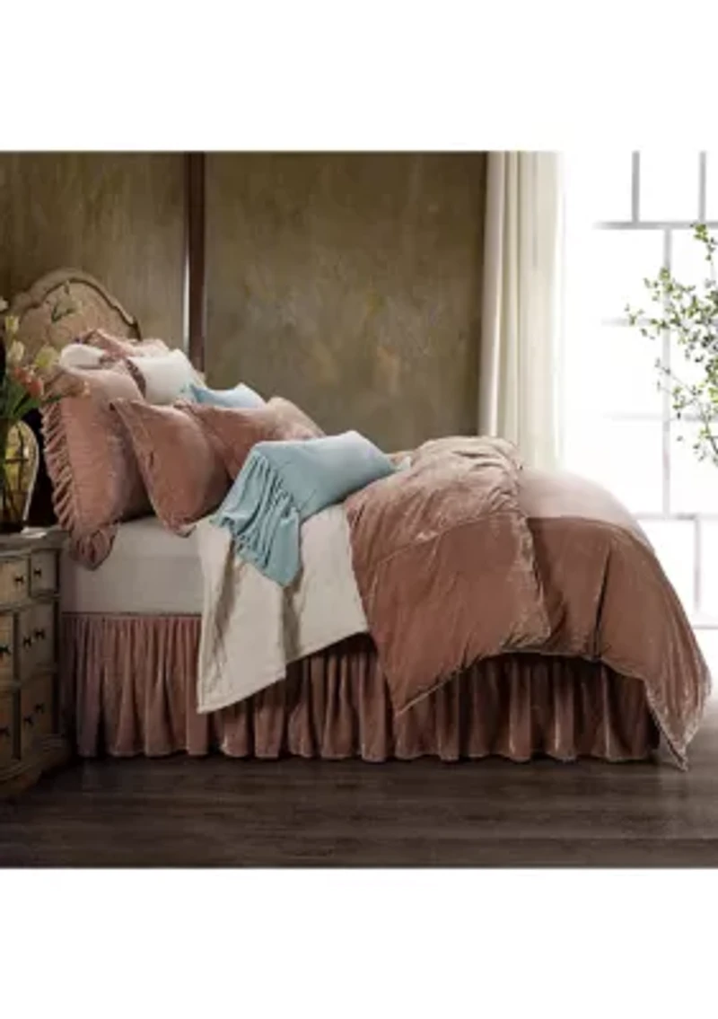 HiEnd Accents Stella Faux Silk Velvet Romantic Western 3 Piece Duvet Cover Set