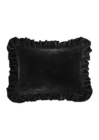 Stella Faux Silk Velvet Ruffled Oblong Pillow