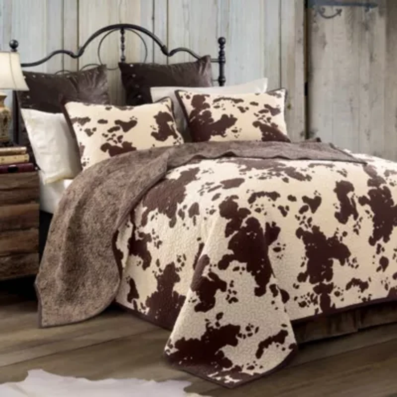 Elsa Cowhide Reversible Quilt Set, 3-Piece