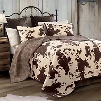 Elsa Cowhide Reversible Quilt Set, 3-Piece