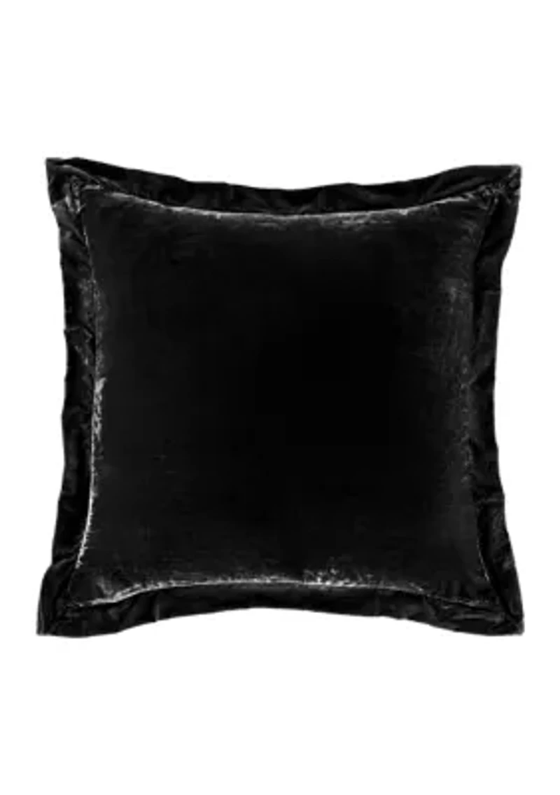 HiEnd Accents Stella Faux Silk Velvet Romantic Western Flanged Euro Sham, 27"x27"