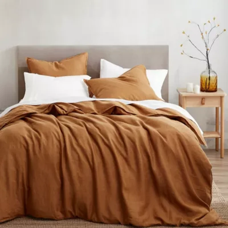 100% French Flax Linen Reversible Duvet Cover Set