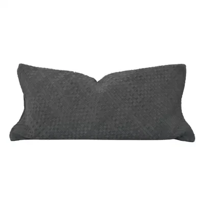 Woven Suede Lumbar Pillow