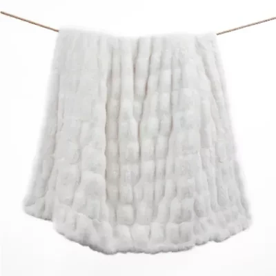 Ruched Rabbit Double-Sided Throw