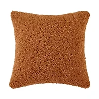 HiEnd Accents Teddy Textured Boucle Decorative Pillow with Down Insert, 18" x