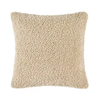 HiEnd Accents Teddy Textured Boucle Decorative Pillow with Down Insert, 18" x