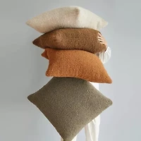 HiEnd Accents Teddy Textured Boucle Decorative Pillow with Down Insert, 18" x