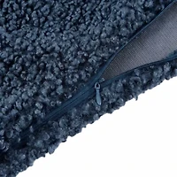 HiEnd Accents Teddy Textured Boucle Decorative Pillow with Down Insert, 18" x