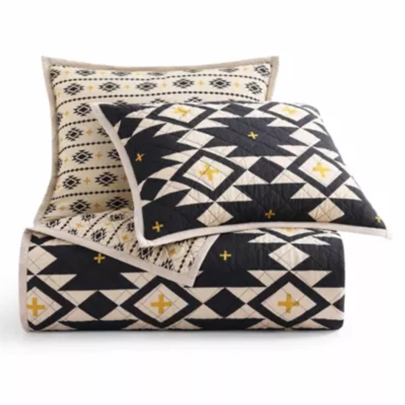 Paseo Road High Desert Reversible Aztec Southwestern Rustic Bedding 3 Piece Quilt Set