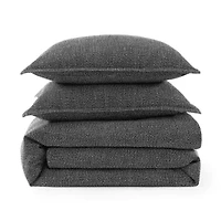 HiEnd Accents Tweed Textured Woven Timeless Classic 3 Piece Comforter Set