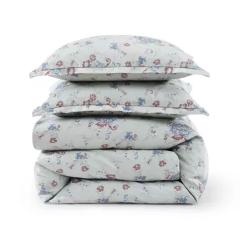 Tasha Polizzi for Paseo Road Rosabel Floral Western Design Washed Denim 3 Piece Duvet Cover Set