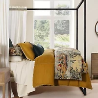 HiEnd Accents Provence Vintage Toile Washed Linen 3 Piece Comforter Set