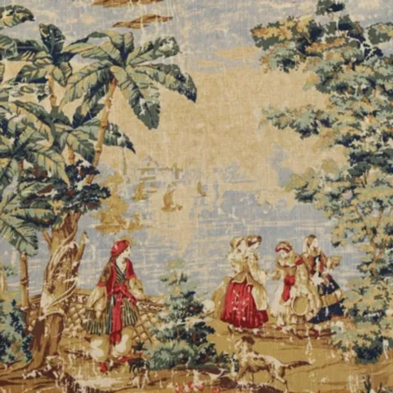 HiEnd Accents Provence Vintage Toile Washed Linen 3 Piece Comforter Set