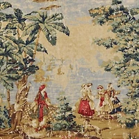 HiEnd Accents Provence Vintage Toile Washed Linen 3 Piece Comforter Set