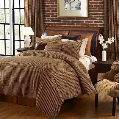 Paseo Road by HiEnd Accents Clifton Brown Plaid Woven Twill Duvet Cover Set